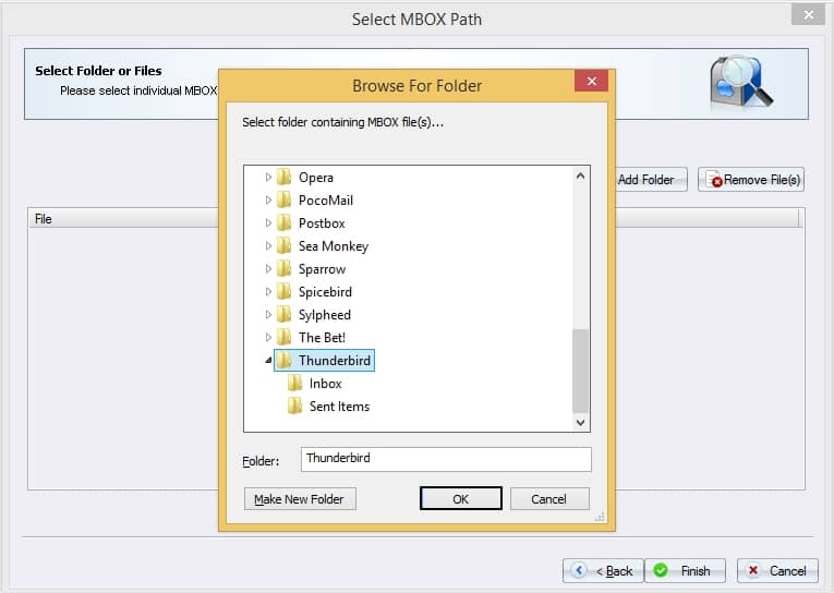 select the desired folder