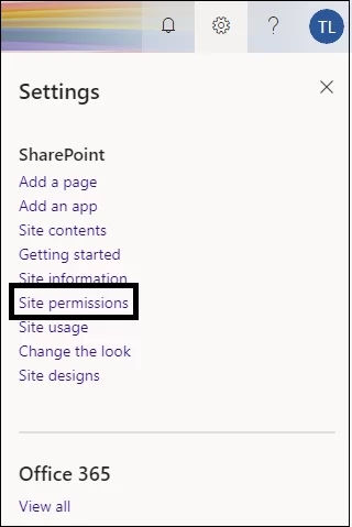 site permissions