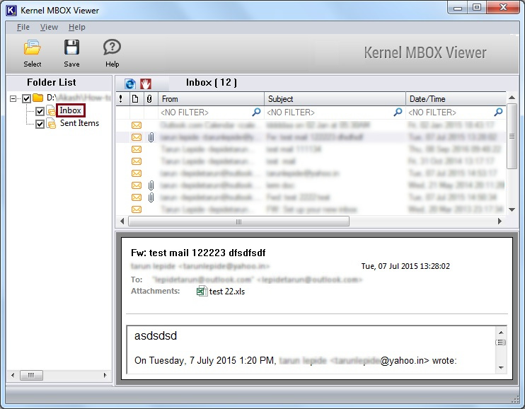 View MBOX file