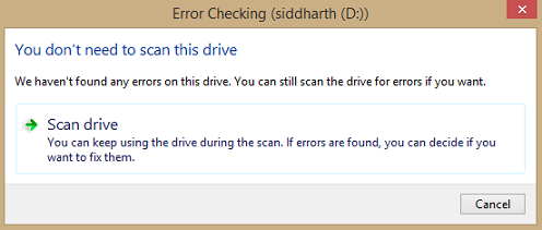 After the scan and repair reboot your PC
