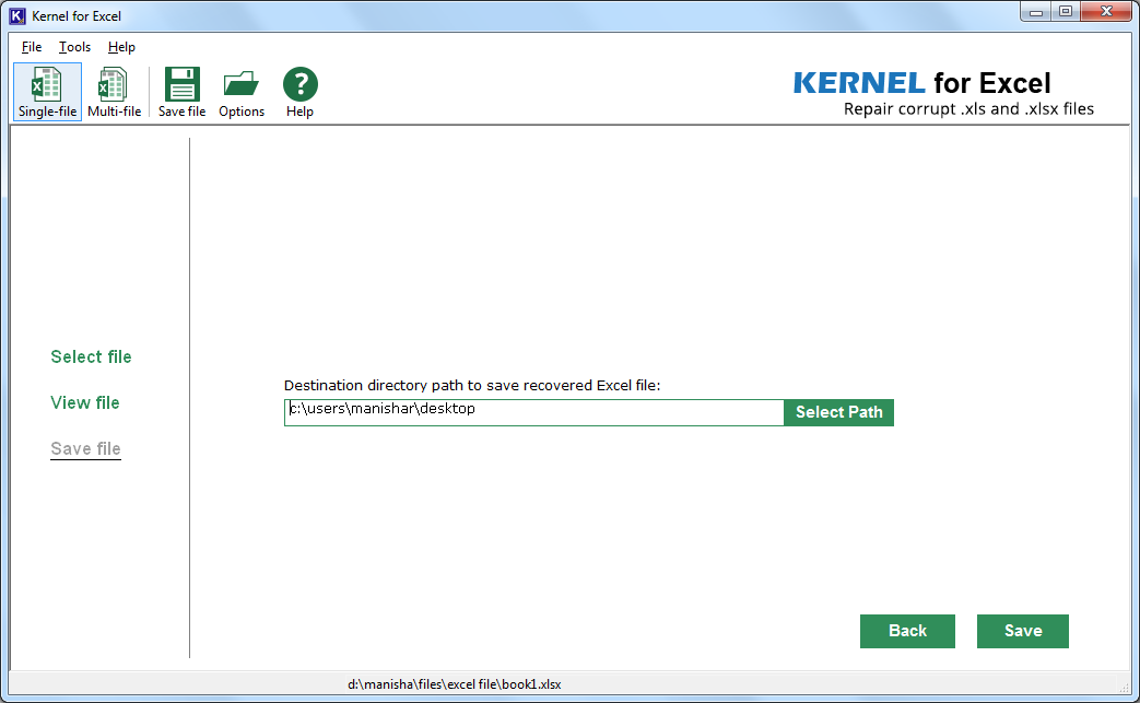 save the file to the preferred location