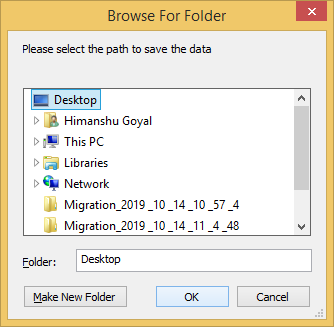 Select a location to save the files