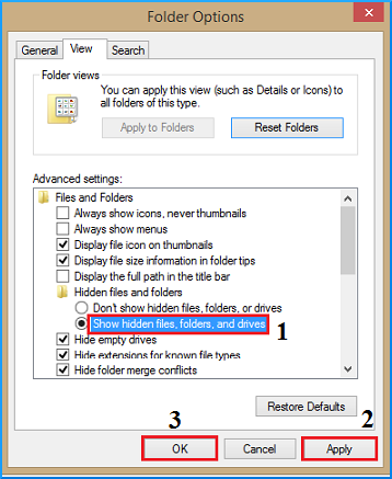 Show hidden files