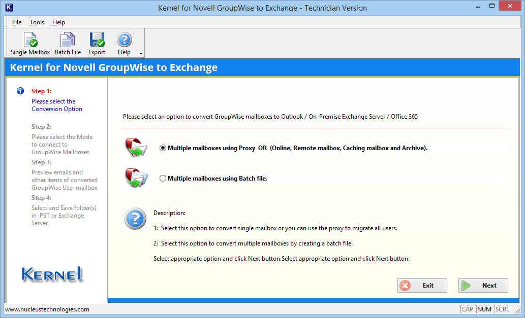 Install GroupWise to Exchange Software