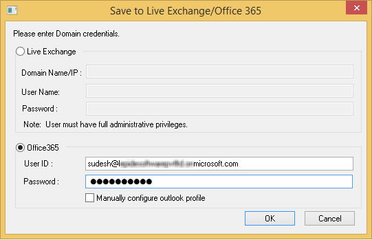 Enter Office 365 username and password