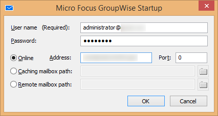 Enter login credentials of GroupWise account