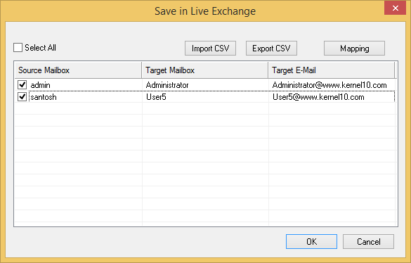 Perform the mapping for source archive with destination