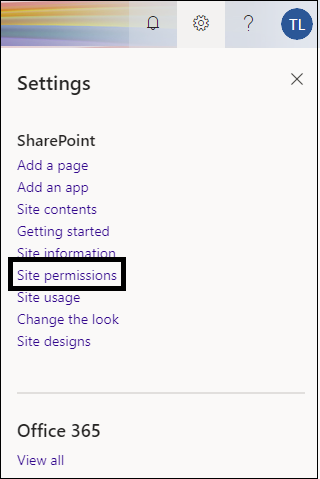 Site permissions