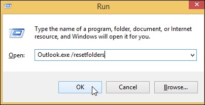 reset the Outlook folders