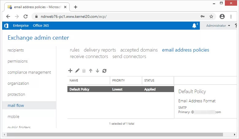 office 365 email address policy