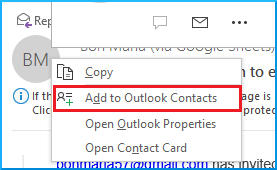 Add to Outlook Contacts