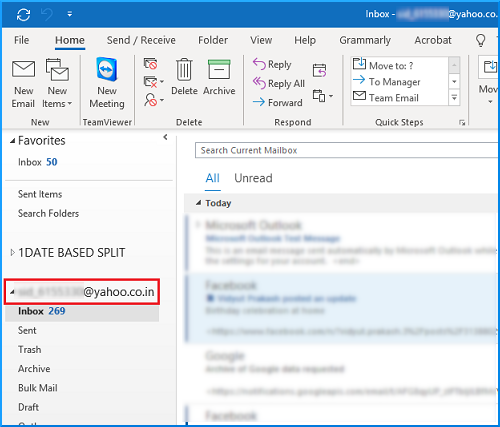 Yahoo Mail in Outlook konfiguriert