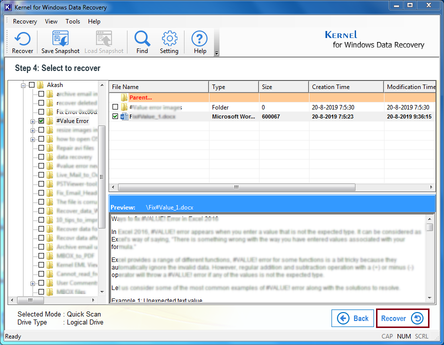 Find option provided by the tool