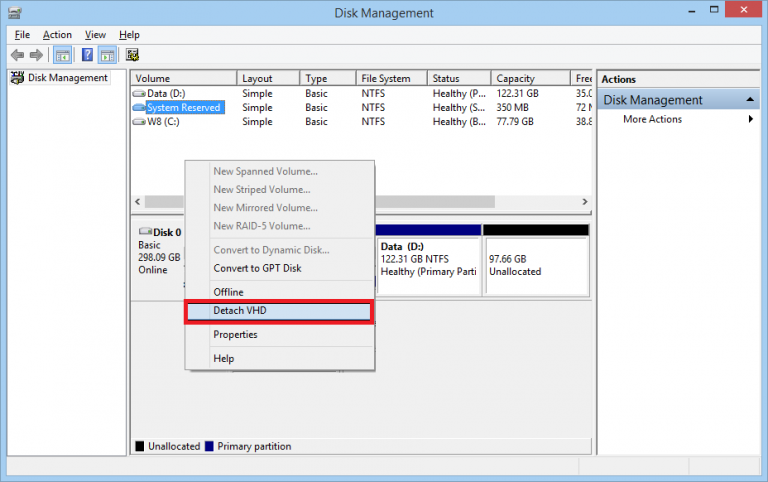 How to remove a VHD from a virtual machine?