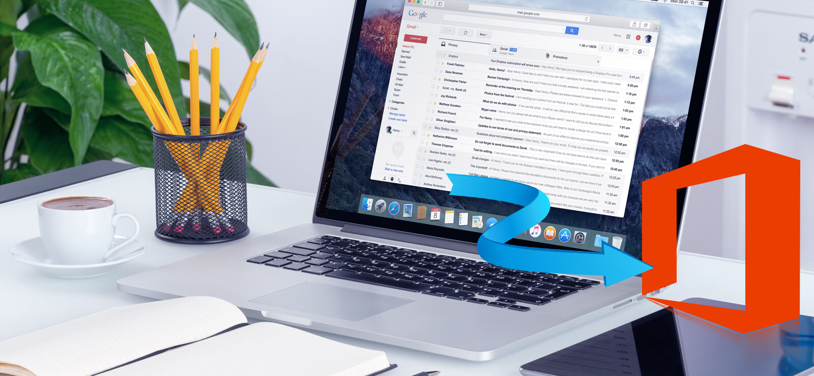 Method to import Gmail to Office 365 via Outlook