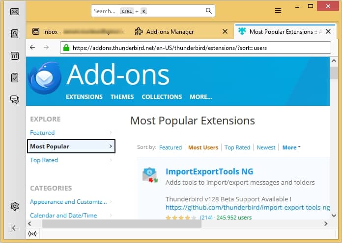 click on ImportExportTools NG