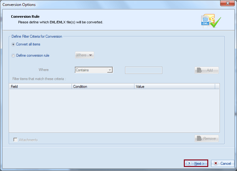 Select Convert all items