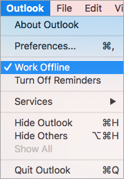 Check if the Work Offline option is selected or not