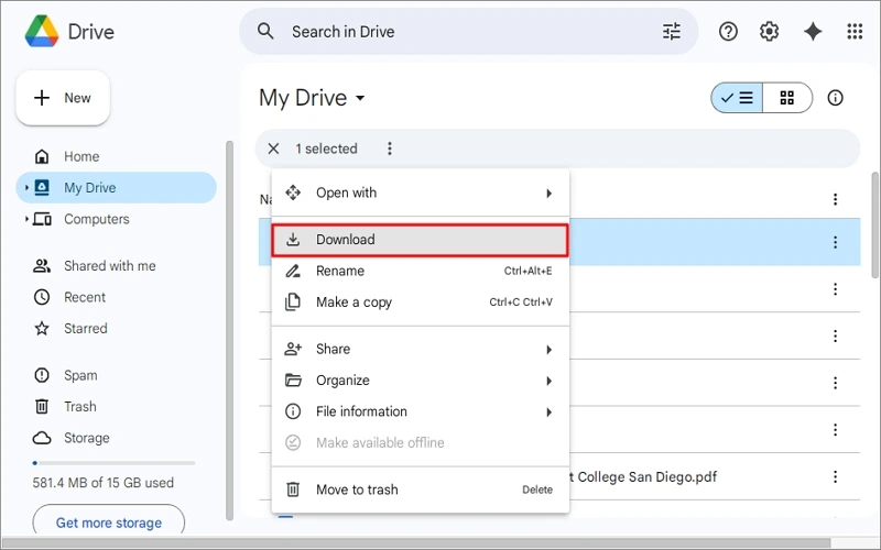 download single file