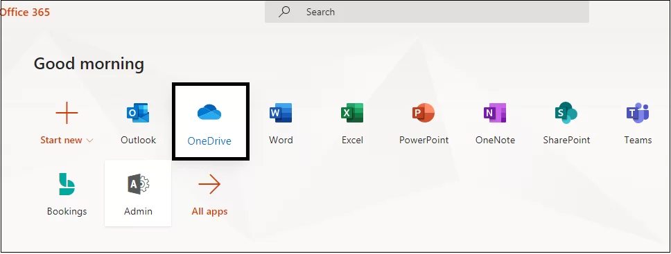 Click on OneDrive application to open