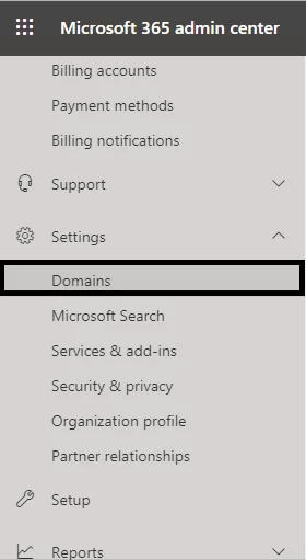 open Office 365 Admin Center page