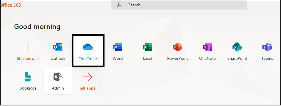 Click on OneDrive application to open