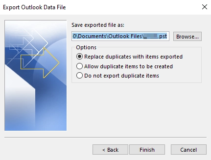Select regarding duplicate items and click finish