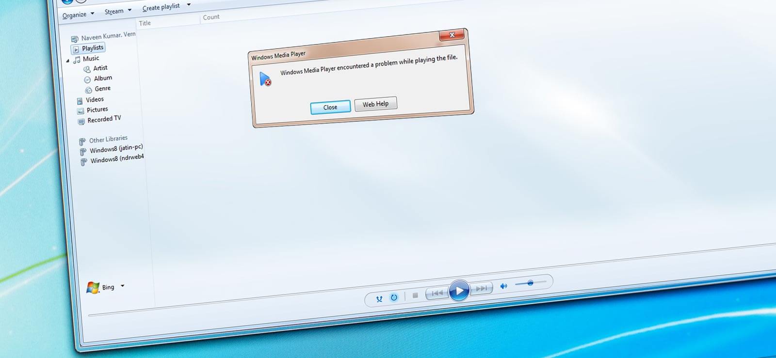 Fix The Error: Windows Media Player Encountered a Problem While Playing The File