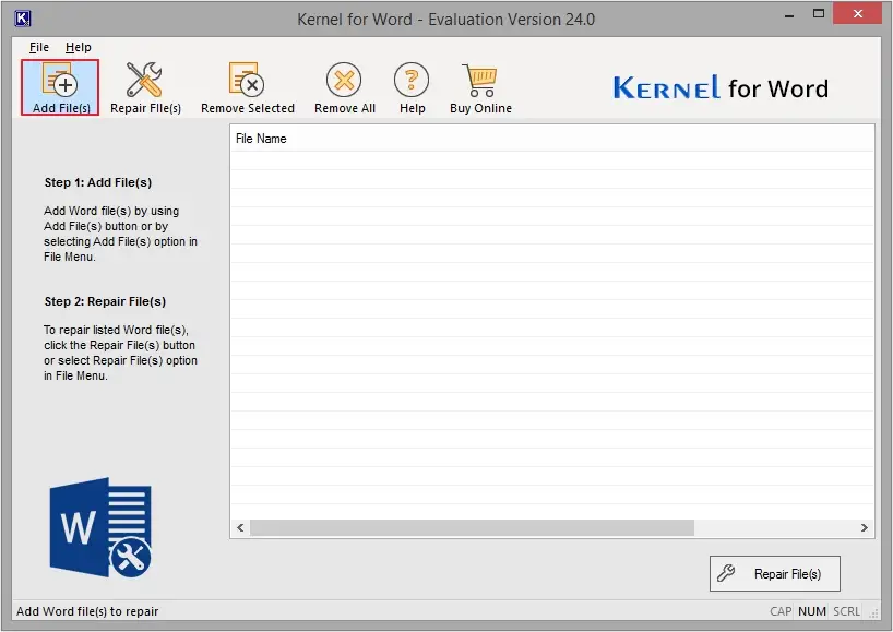 click on the Add Files option