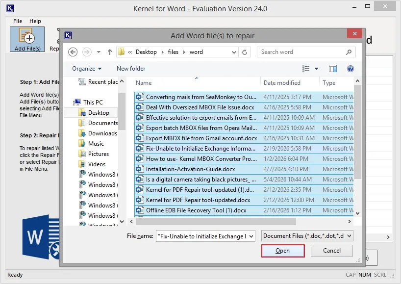 select the infected file and Open it