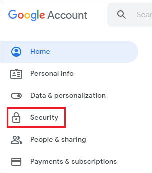 Click on the Security button