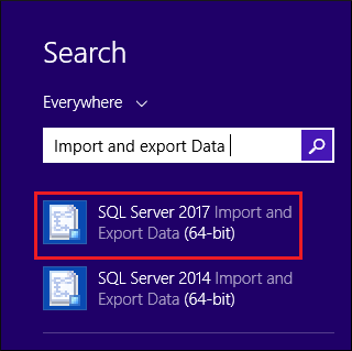 SQL Server Import and Export Data