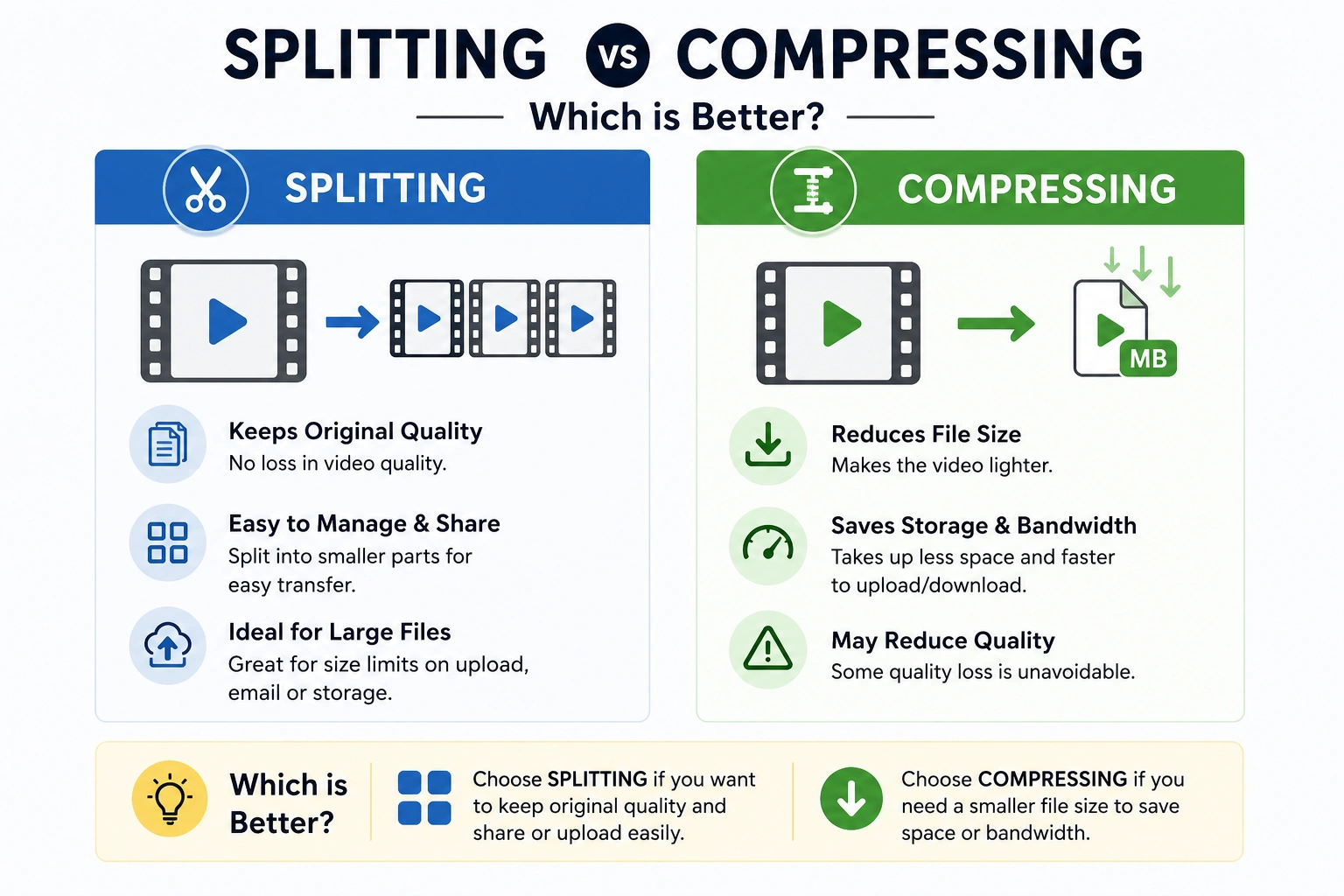 splitting vs compressing 