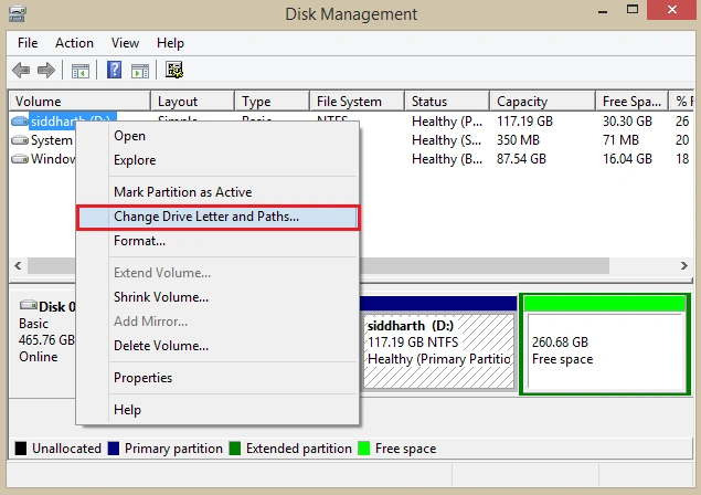 change drive letters and paths