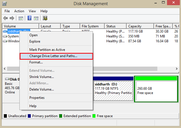 select Change Drive Letters and Paths