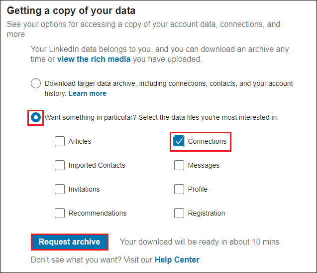 choose Connections