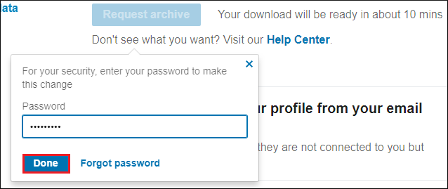 enter your LinkedIn password