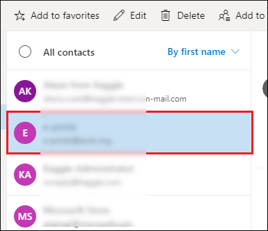 contacts from the list