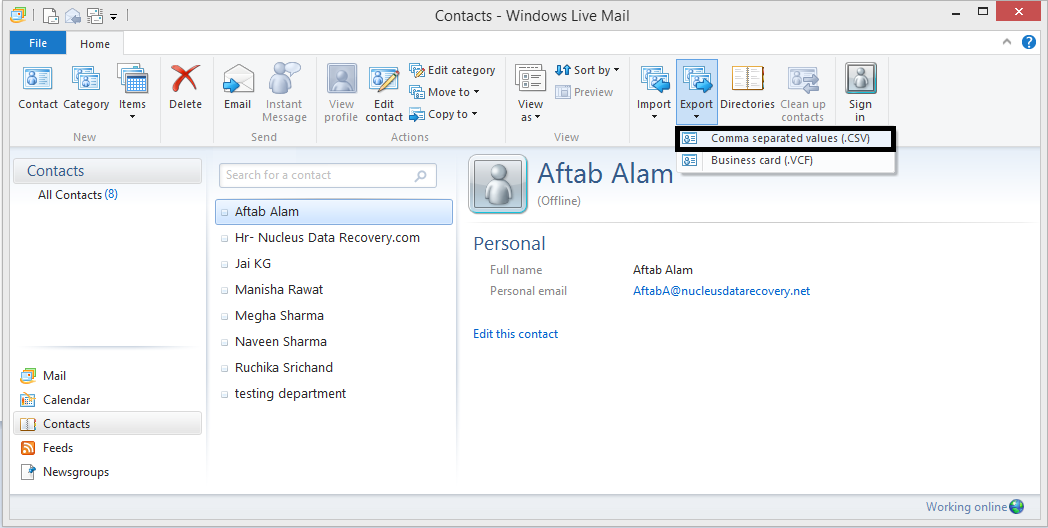 Start Windows Live Mail