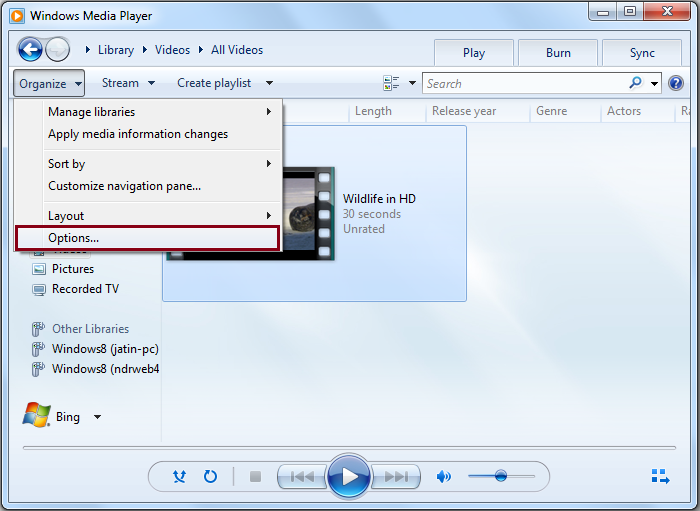 windows media player 12 codec update