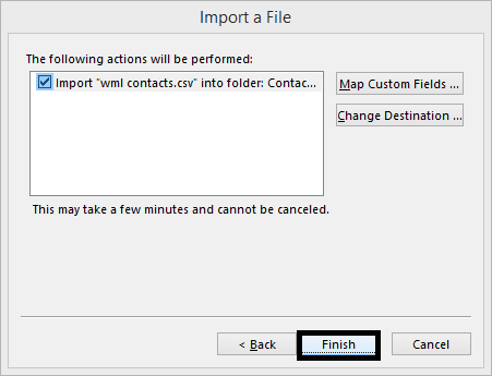 Perform operations and click finish