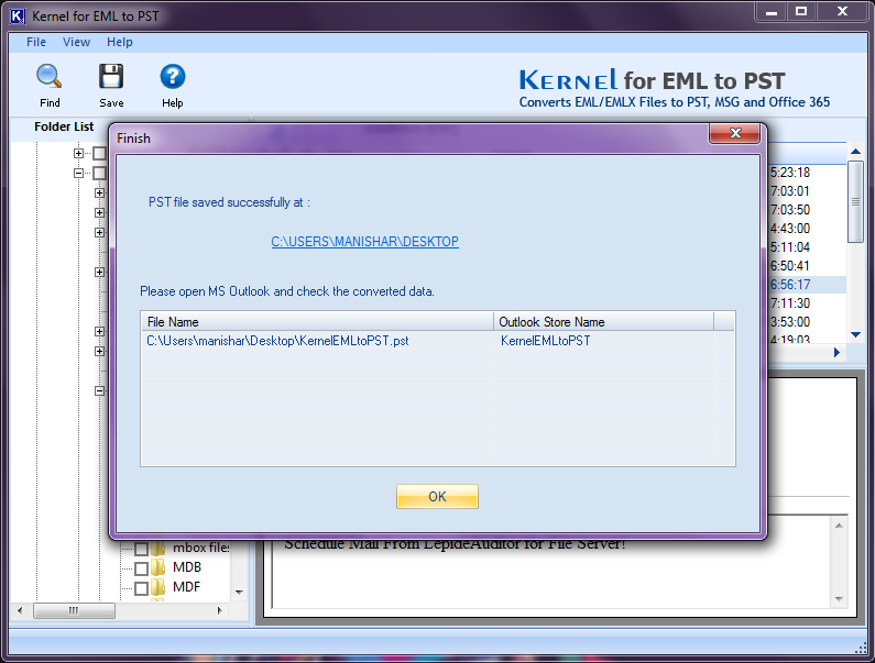  Once the saving is done click on OK and end the process.