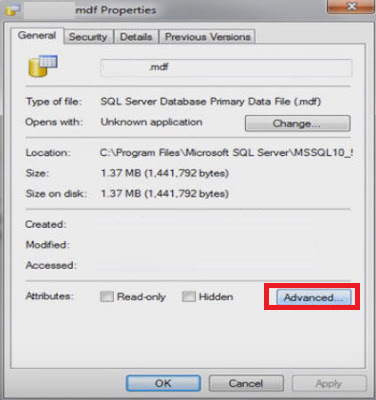 Clear the checkbox Compress contents to save disk space