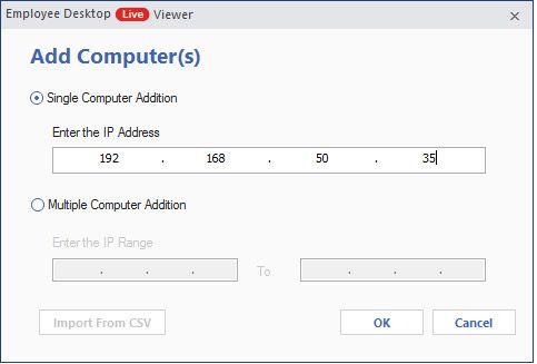 Enter the IP address in the designated fields