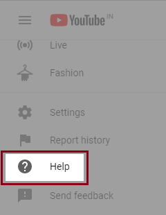 click on the Help option