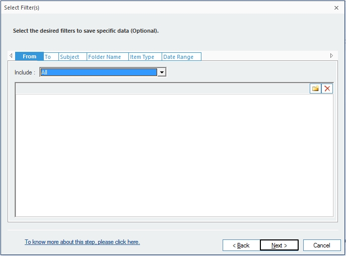 Apply the available filters