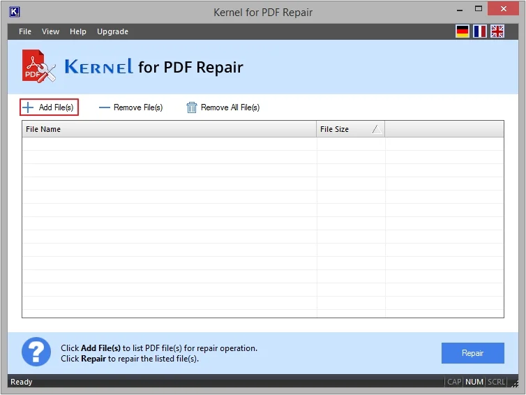 click on add files