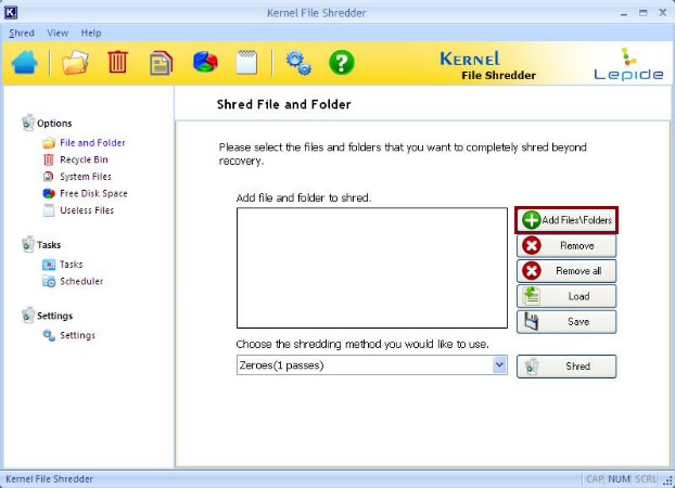 Launch File Shredder software