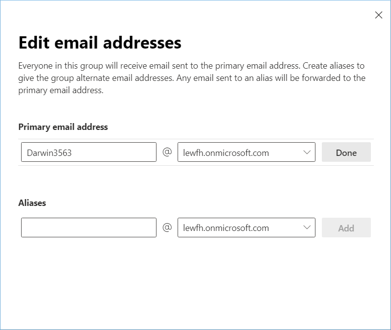 Choose a different domain address