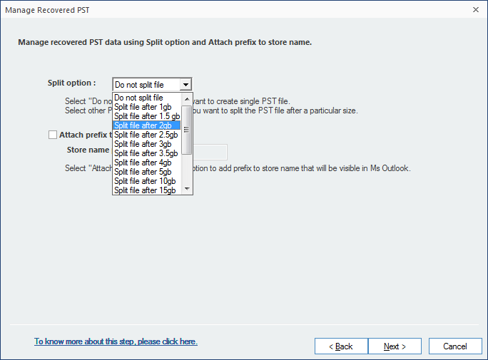 Split the large-sized file